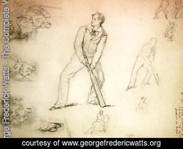 George Frederick Watts - Sketch of a a cricketer