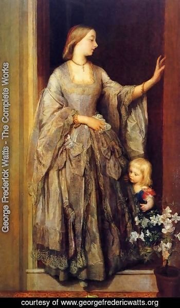 George Frederick Watts - Lady Margaret Beaumont and her Daughter