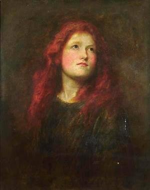 George Frederick Watts - Portrait Study of a Girl with Red Hair