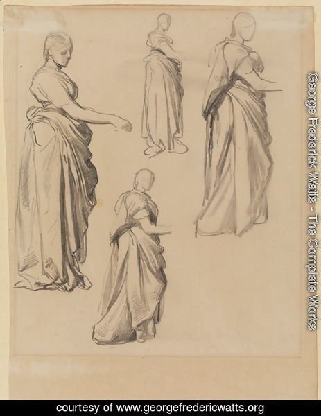 Four Studies Of A Draped Female Figure