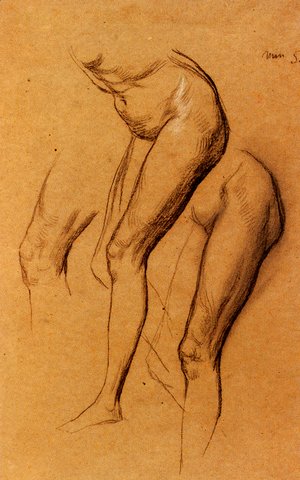 George Frederick Watts - Nude Studies Of Long Mary  Two Being Studies For Eve Tempted