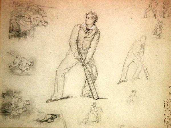 Sketch of a a cricketer