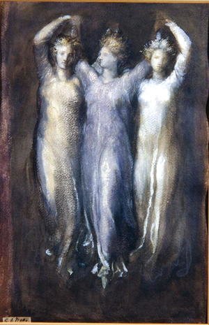 George Frederick Watts - Classical Study with Three Female Forms