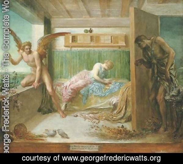 George Frederick Watts - 'When Poverty comes in at the Door, Love flies out at the Window' (German proverb)